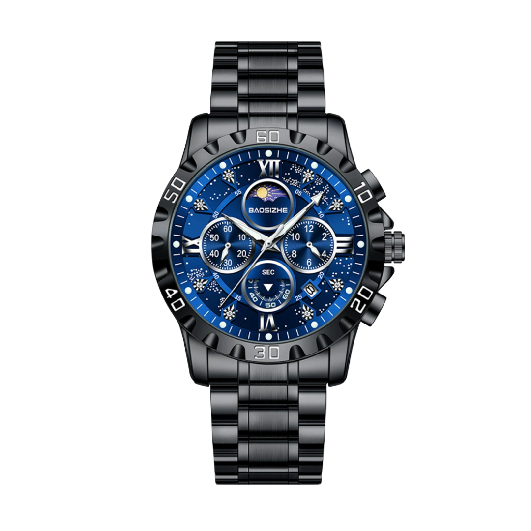 רקס | כרונוגרף יוקרתי עם רצועת מתכת אלגנטית | 43.9 מ"מ