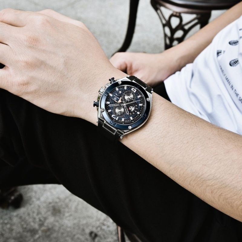 שעון כרונוגרף ספורטיבי רב-תכליתי קוורץ