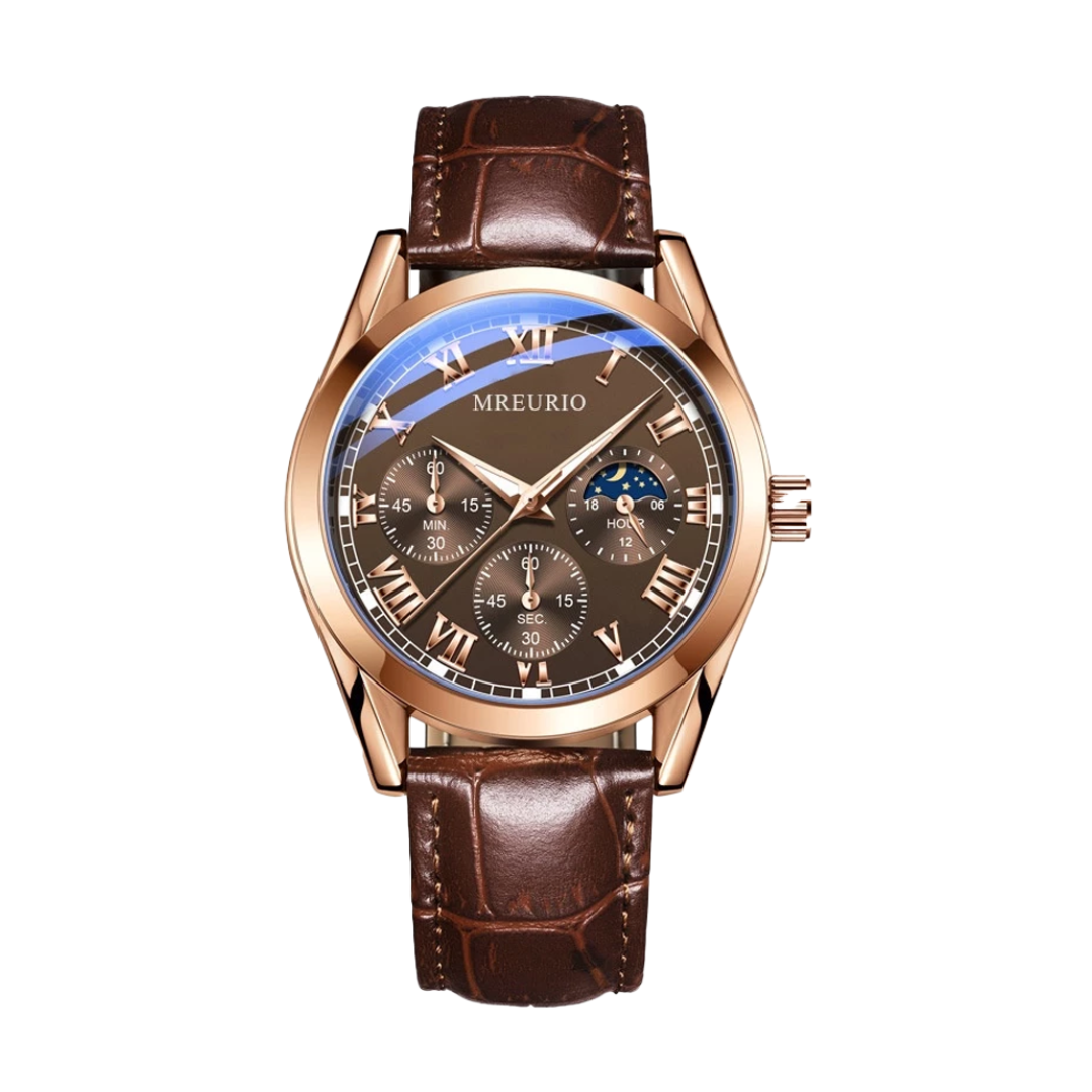 סטיבן | כרונוגרף אלגנטי עם תצוגת מופעי ירח | 42 מ"מ